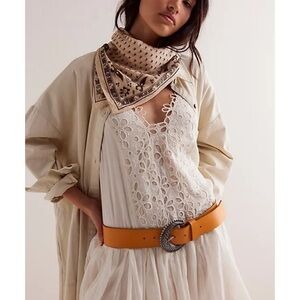 FREE PEOPLE, NWT.  Leather Belt with Silver Buckle
